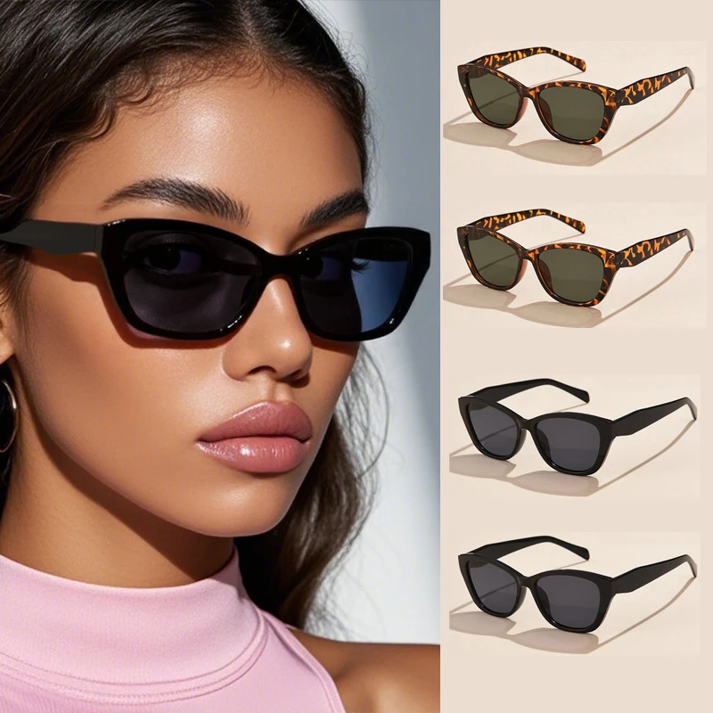 

4pcs Luxury Brand Cat Eye Sunglasses Women Vintage Designer Black Glasses Outdoor Sun Glasses For female UV400 Eyewear Shades