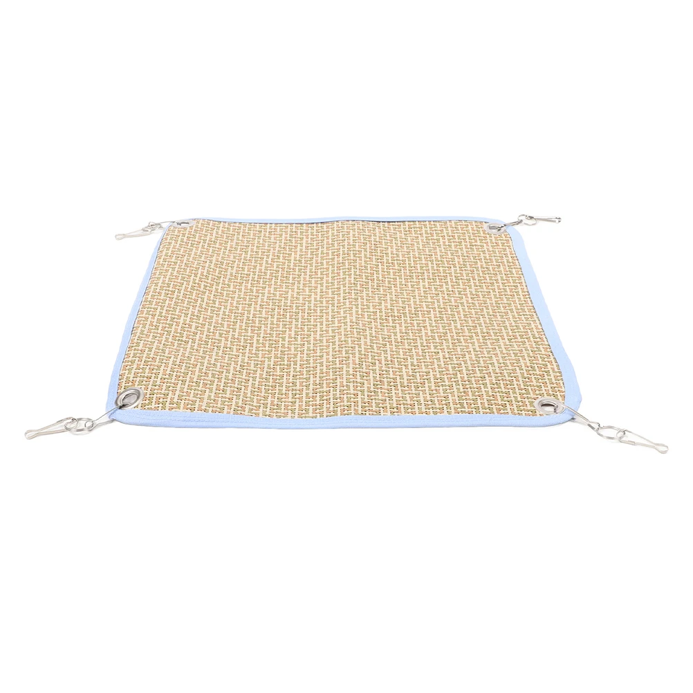 

Cool Mat Hammock for Small Pets Cage Hanging Nest Ferret Guinea Pig Rat Hamster Perch Straw Iron Breathable Fabric Summer