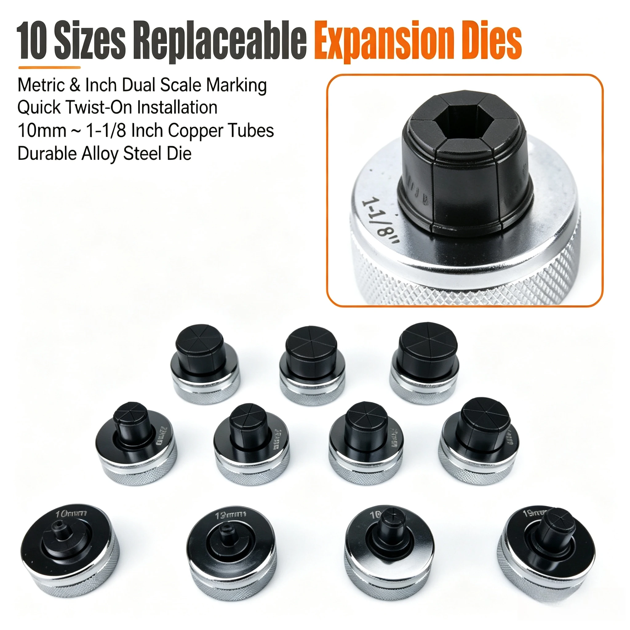 10-42mm Hydraulic Copper Tube Expander Kit CT-107 Refrigeration Cold Storage Installation Maintenance Hand Tools Set