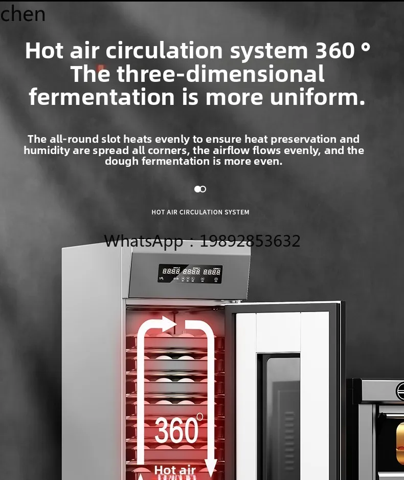 Scatola di fermentazione Cottura commerciale Panini di noodle di cartone animato Pane al vapore Pizza Macchina per la fermentazione a vapore