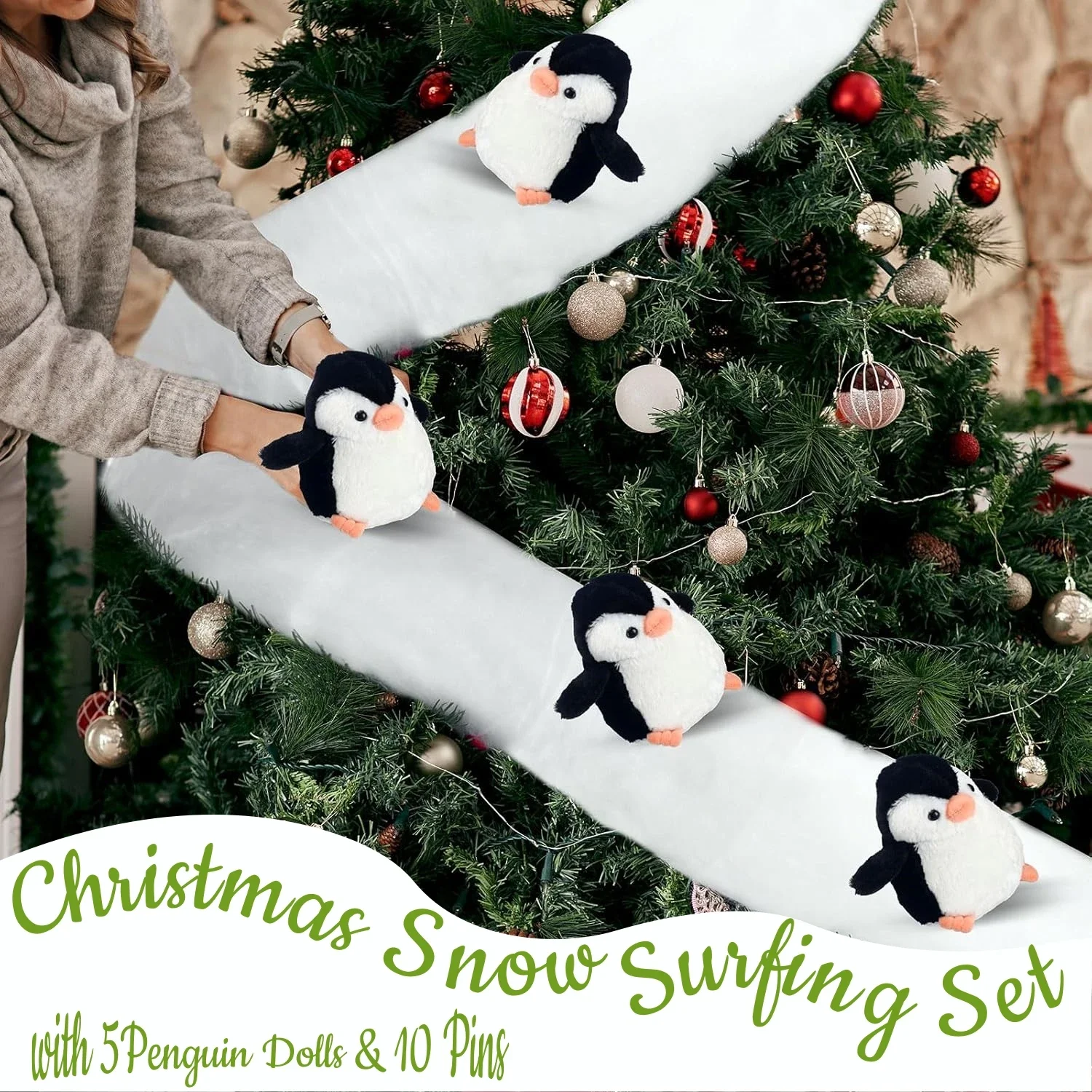 1set-christmas-stair-decoration-fake-snow-cotton-carpet-with-sliding-penguins-diy-staircase-decors-for-indoor-xmas-tree-banister