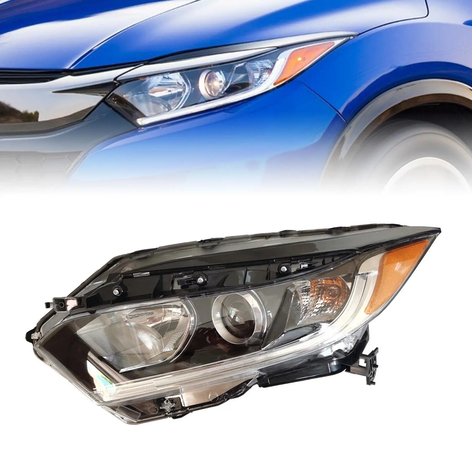 Left Headlight Driver Side with LED DRL LH Assembly For Honda HRV HR-V 2019-2021  Halogen Headlight Lamp