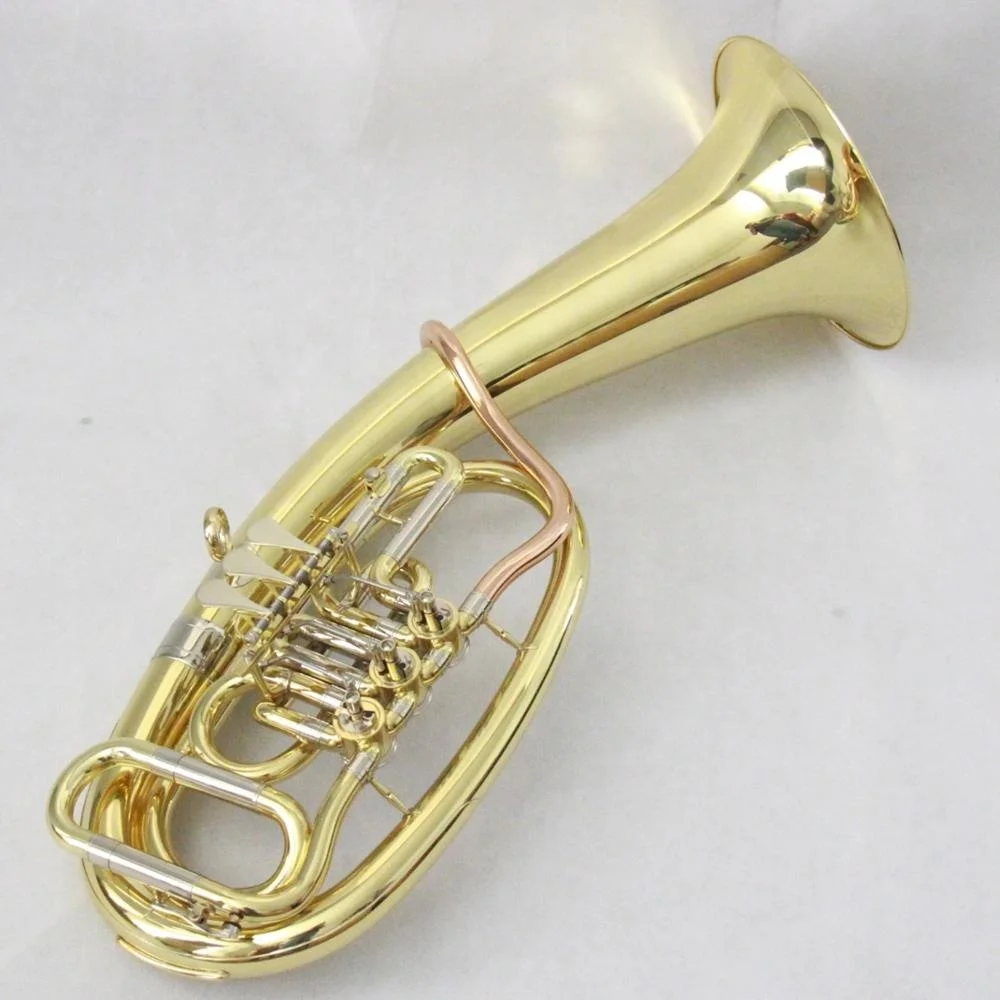 

High quality brass band musical instrument good price baritone horn gold lacquered baritone