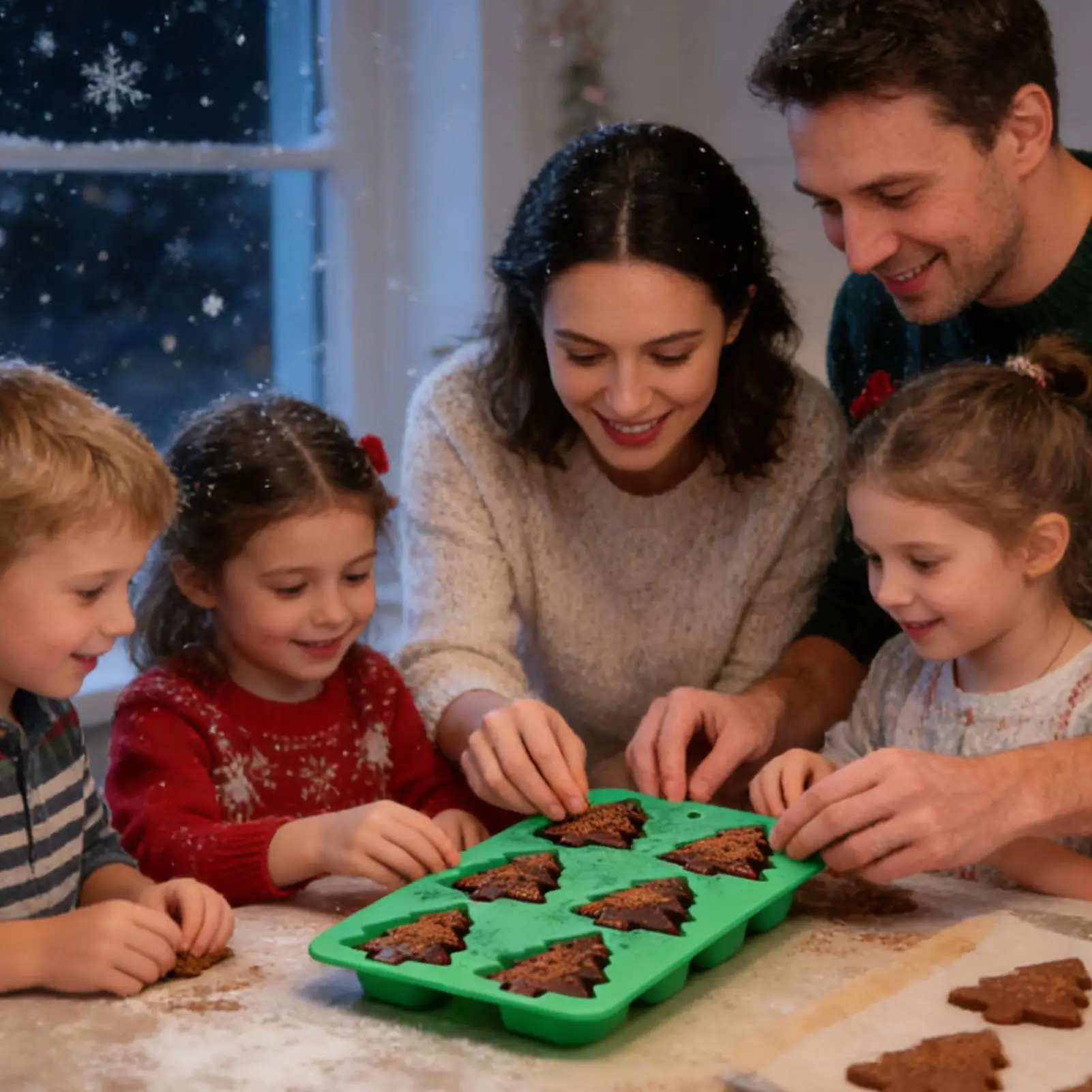 

Силиконовая форма для рождественской елки в форме дерева, пищевая форма для выпечки, 6-полая пищевая силиконовая форма для кухни, хлебобулочных изделий, шоколадного торта