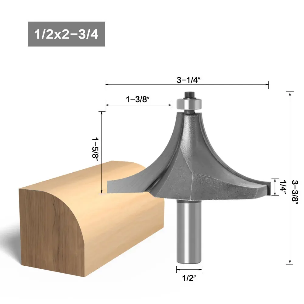 1PCs 6.35/12.7mm Handle Alloy Woodworking R Chamfering Cutter Computer Engraving Machine Slotting Cutter Round Corner Cutter