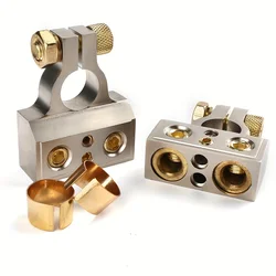 1 Pair 0/2/4/8/10 Gauge Heavy-Duty Zinc Alloy Battery Terminal Connectors - Positive & Negative Car Audio Battery Terminals