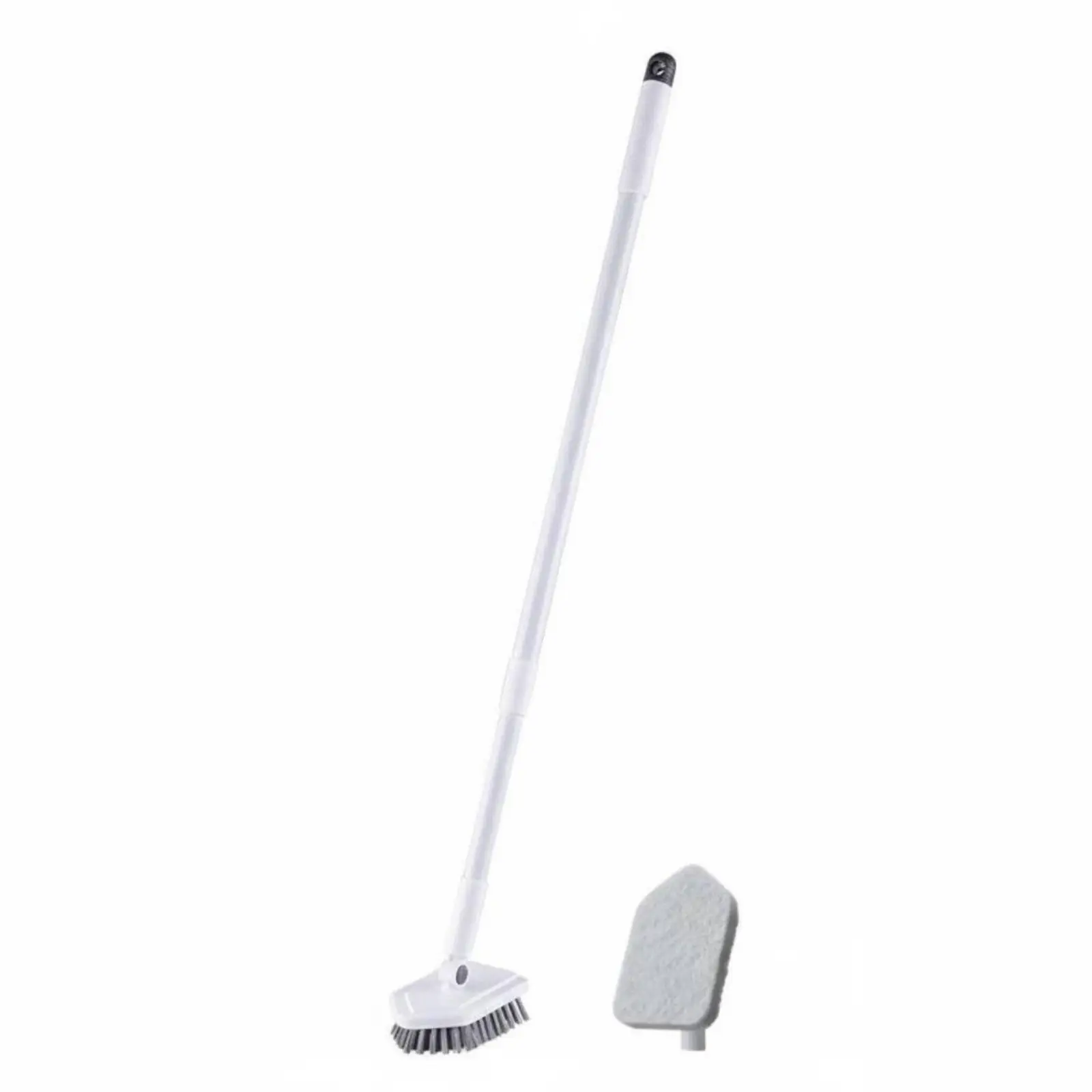 Floor Cleaning Brush with Soft Sponge and Stiff Fiber Heads for Grout Lines and Bathroom Wall Gentle Scrubbing