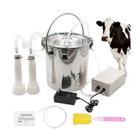 5L Cow Goat Electric Milking Machine Stainless Steel Milker Electric Vacuum Pump 240V Automatic Efficient Milking Machine