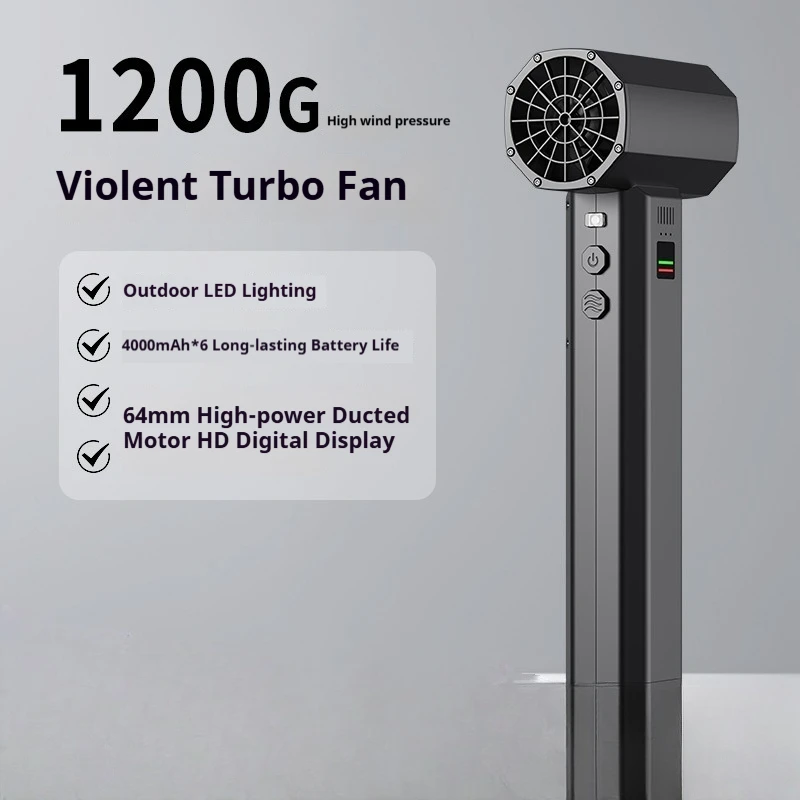 

Мощный беспроводной ручной турбовентилятор промышленного класса 6*4000 мАч для уборки пыли и снега, турбинный канальный вентилятор