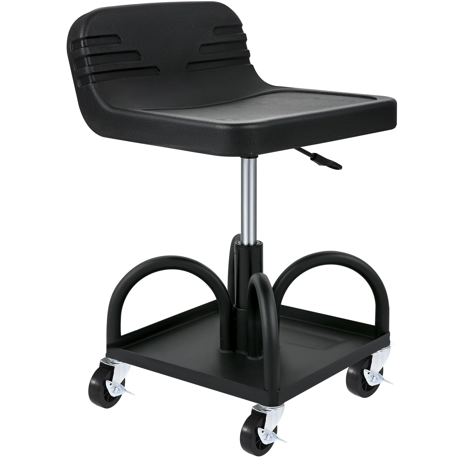 VEVOR Rolling Garage Stool Adjustable Height with 360-degree Swivel Wheels and Tool Tray for Workshop Auto Repair Shop