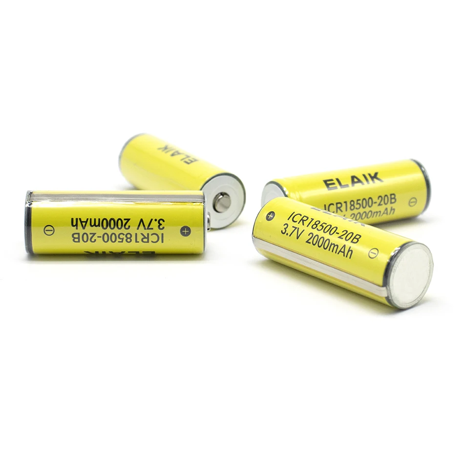 Batterie au lithium protégée aste, 100% d'origine, 18500 mAh, 2000 V, caméra, lampe torche, cellule 24.com avec PCB, @ 1-6 pièces, 3.7