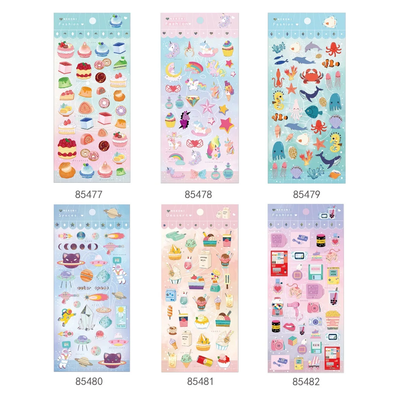 Cute Stickers Kawaii - Cake/Magic/Sea/Space/Ice Cream/Daily Delights