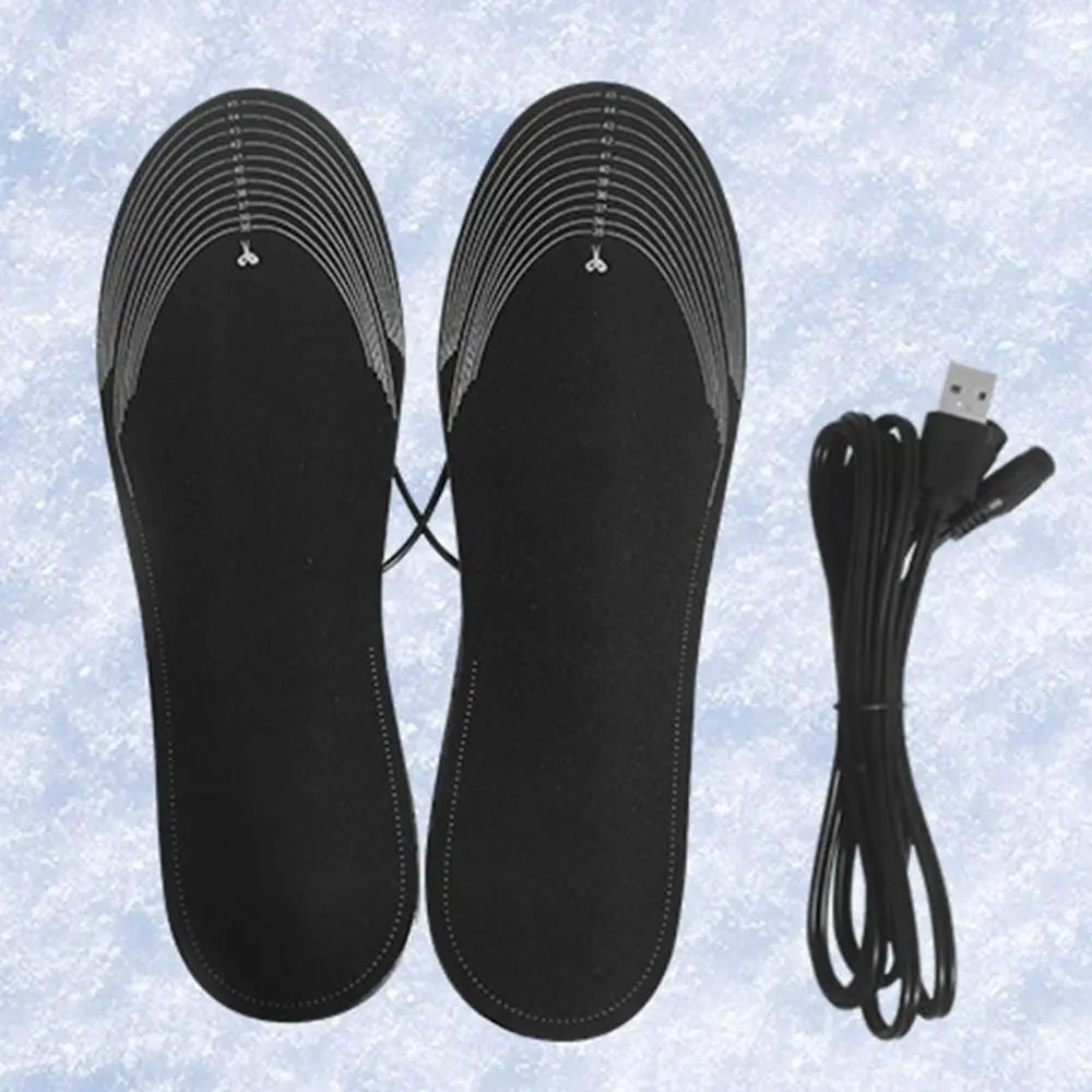 Cuttable USB Heated Shoe Insoles 3 Gear Control Rapid Heating Warm Thermal Insoles Non-Slip Washable Feet Warmer Sock Mat Unisex