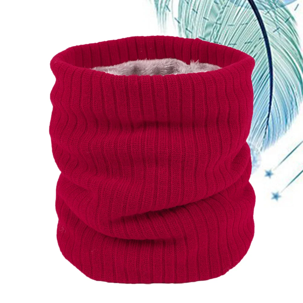 الشتاء الأحمر طبقة مزدوجة الصوف مبطن طوق متماسكة وشاح دافئ أنيق لون نقي تصميم كل مباراة التبعي