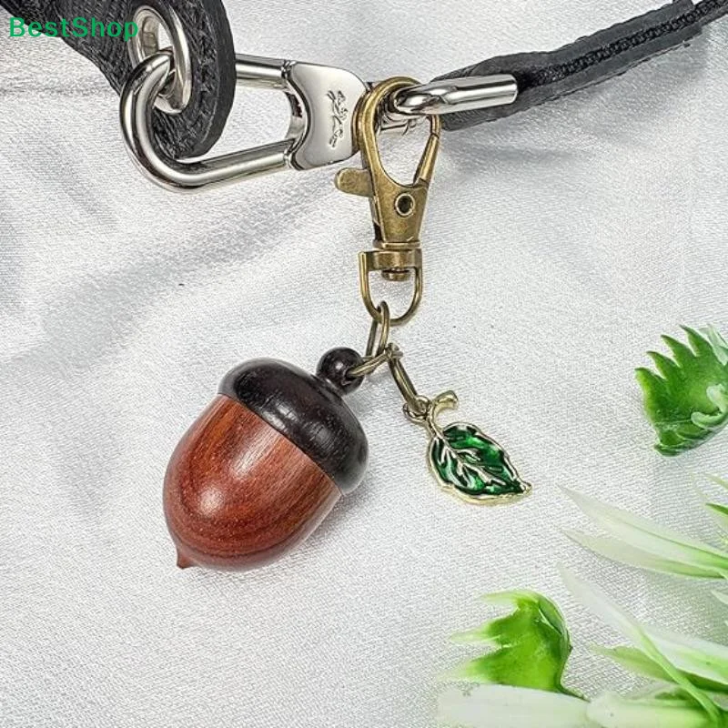 〔Y〕Acorn Shape Medicine Pill Box Mini Portable Medicine Tablet Container Store Small Items Keychain Durable Granule Storage Box