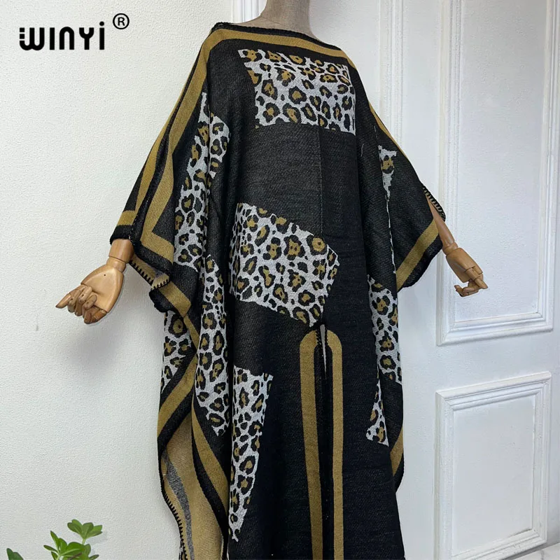 NEW WINYI print Comfort Warm fashion kaftan Holiday Caftan Elegant Africa Women Boho party winter clothes for women long dress