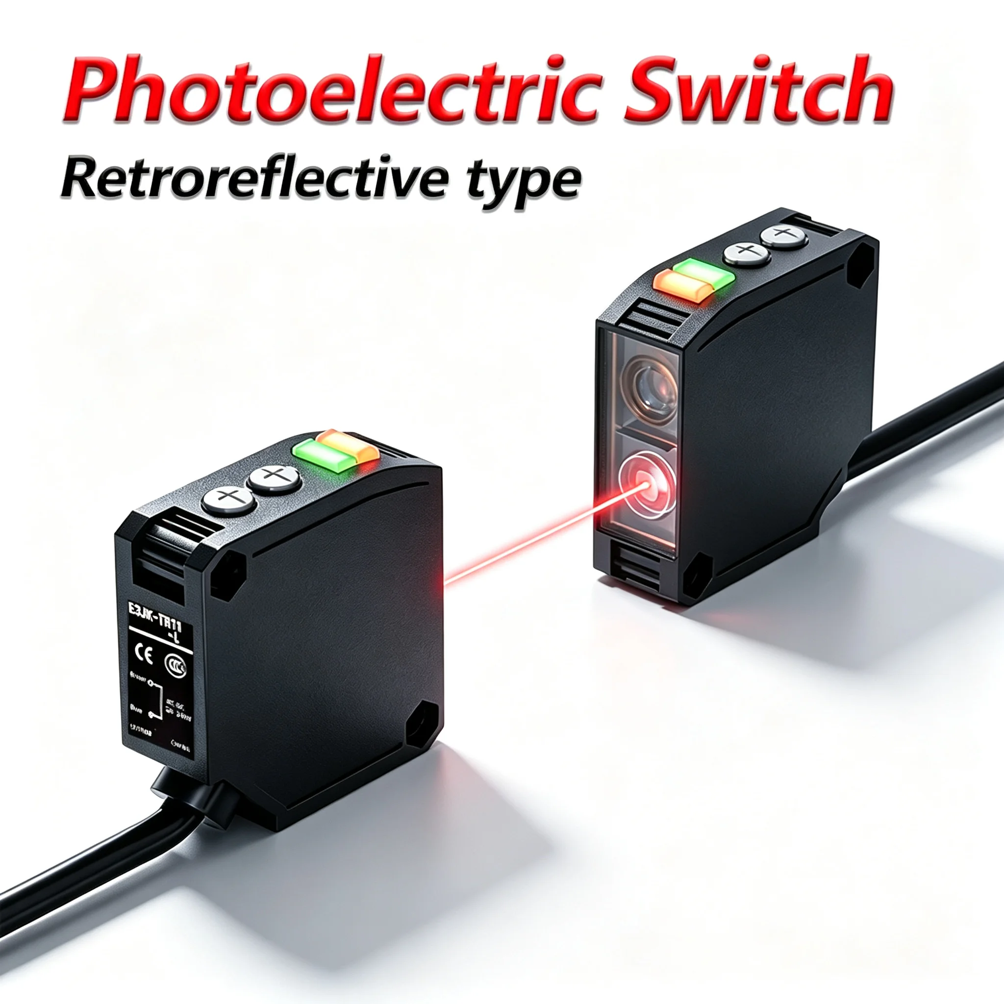 E3JK-TR12 Square Photoelectric Sensor Through-beam 24-240V AC/DC Universal Relay Output Diffused Photoelectric Switch