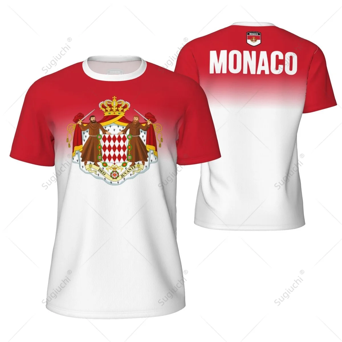 Sports Mesh T-shirt Monaco Flag For Running Bike Soccer Tennis Football Fitness Tees 3D Printed Custom