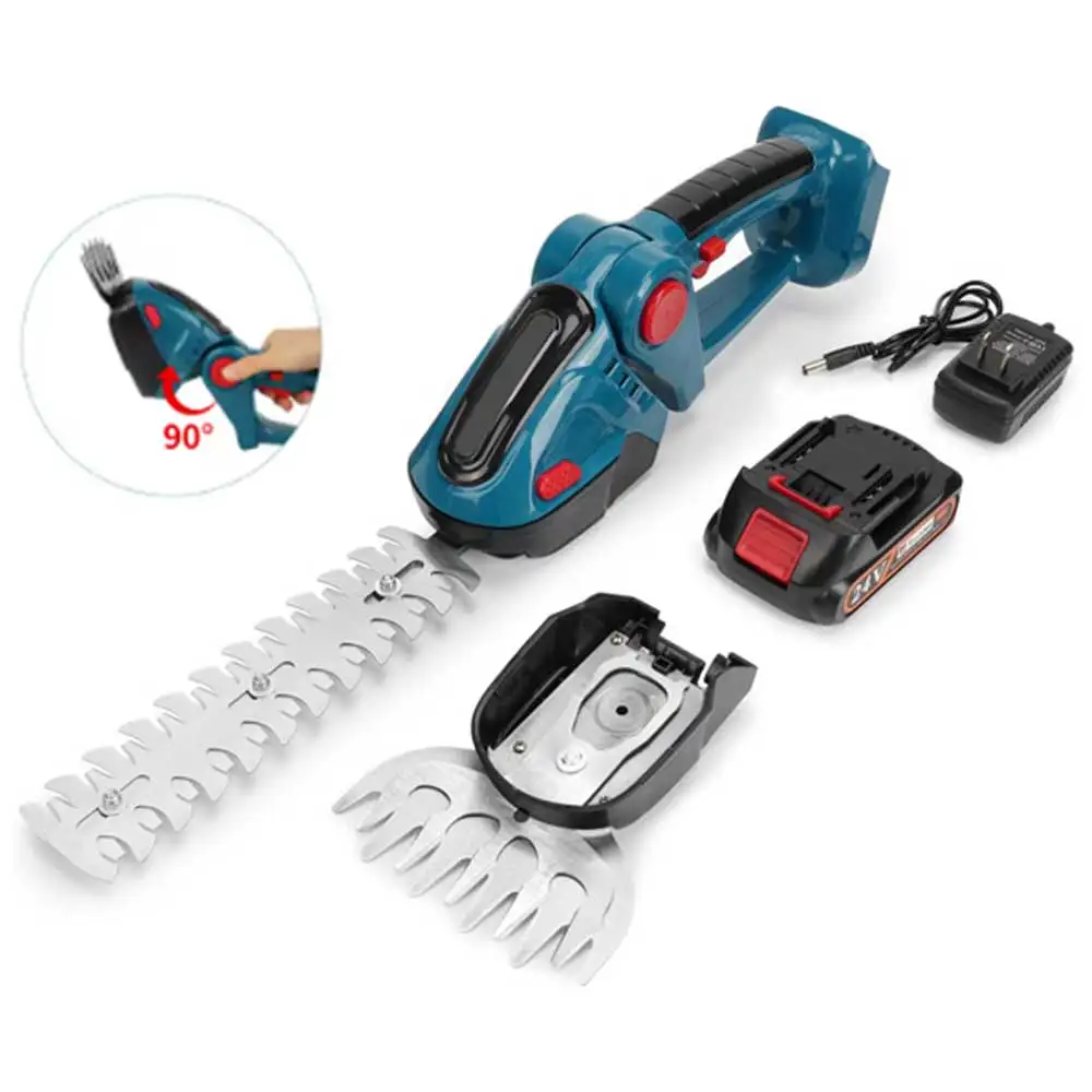 Elektrische Heckenschere 2-in-1 Kabellose Gras- & Strauchschere Handgeführtes Haushalts-Strauchentfernungs- und Beschneidungswerkzeug Gartenwerkzeug