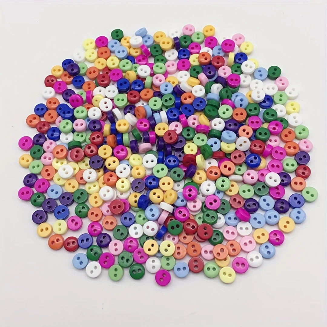 250pcs 3mm 4mm 5mm 6mm Mini Plastic Buttons For Dolls & Soft Toys Clothes - Assorted Colours & Designs