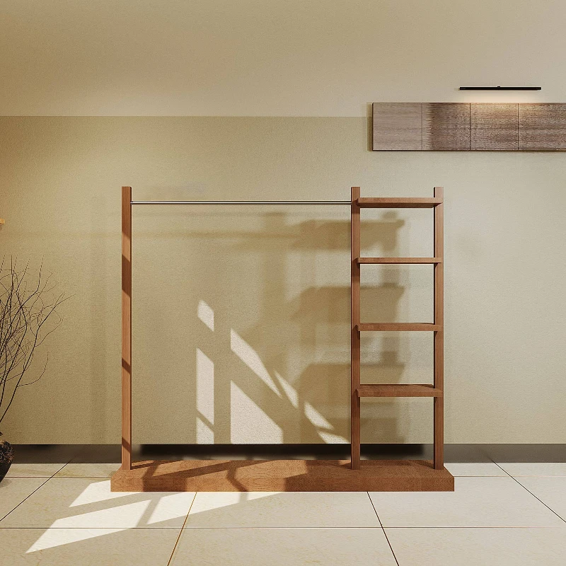 

Solid wood floor-to-ceiling middle island rack clothing rack studio display rack women's clothing store hanger