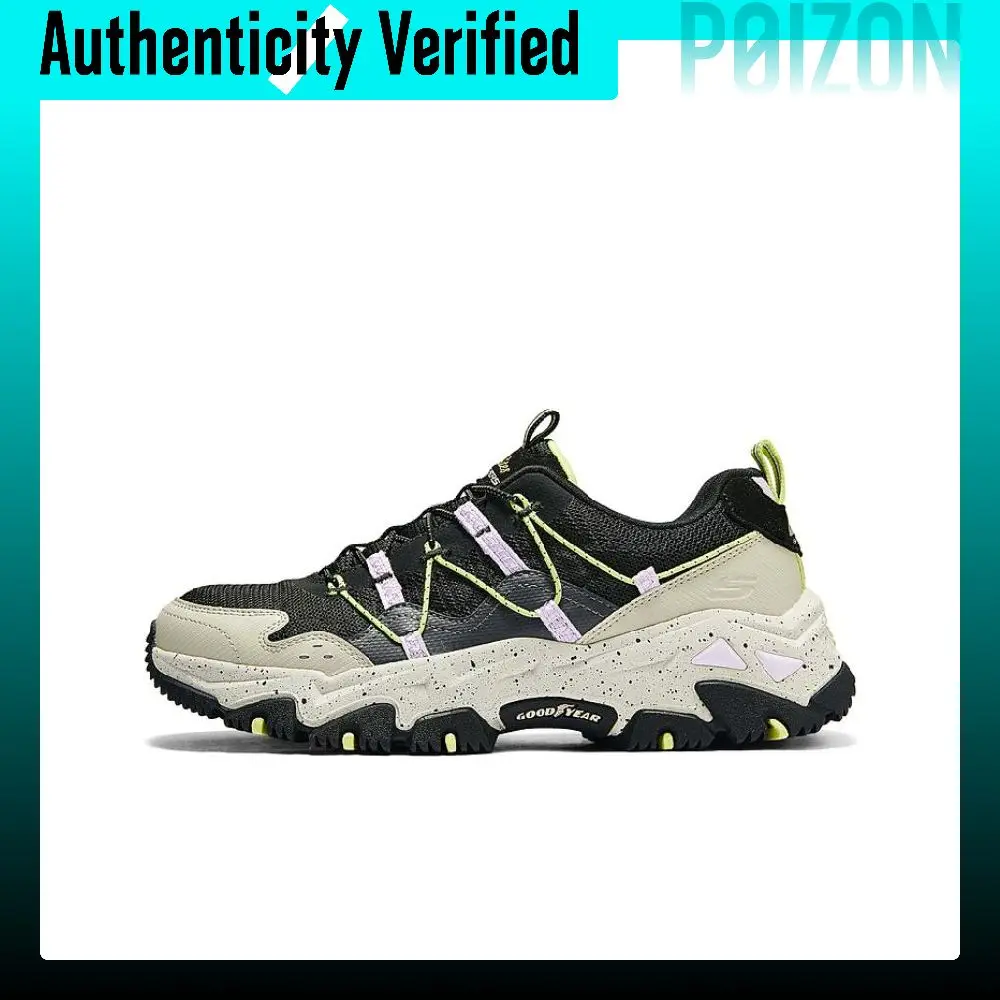 Skechers Cushioning Abrasion Resistant Breathable Height Increasing Low top Outdoor Shoes Women's Black Green 180129-BKMT