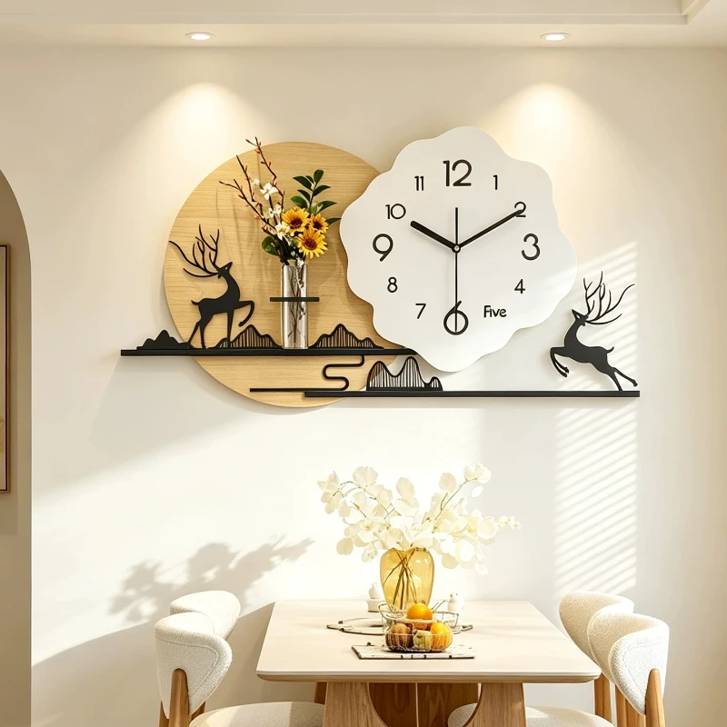 Chinese Style Living Room Wall Clocks Fashion Aesthetic Modern Xenomorph Wall Watch Nordic Luxury Reloj De Pared Home Decor