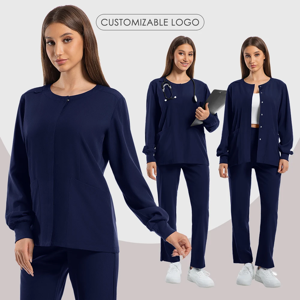 Scrubs Uniform Long Sleeve Tops Pants Hospital Nurse Set Women Pet Shop Doctor Scrub Medical Surgery Workwear Nursing Scrub Suit