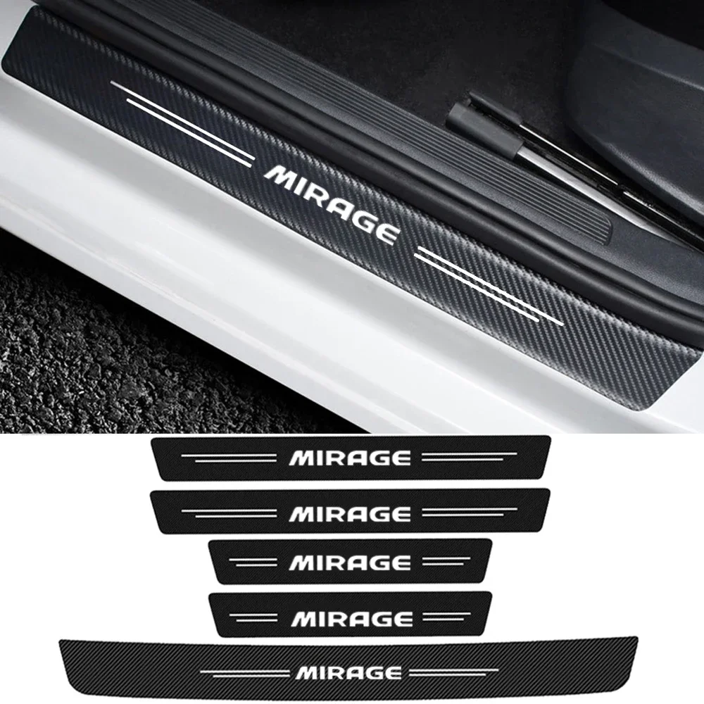 Car Door Sill Protective Sticker Rear Trunk Bumper Threshold Decals for Mitsubishi Mirage 2021 2020 2019 2018 2017 Accessories