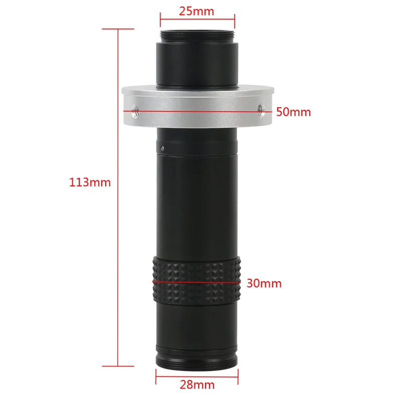 130X Zoom Adjustable Long Focus Monocular Industrial Lab HDMI VGA USB Type-c Video Microscope Live Soldering C mount Camera Lens