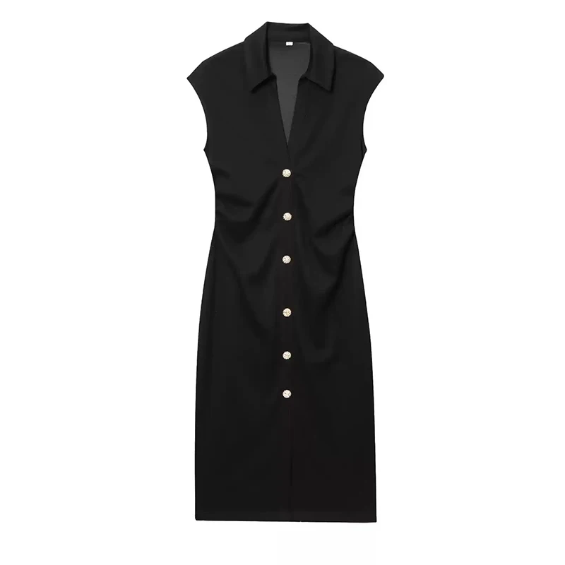 فستان سترة على الموضة الفرنسية برقبة على شكل حرف v أنيق للسيدات ملابس غير رسمية للمكتب للسيدات أسلوب بسيط