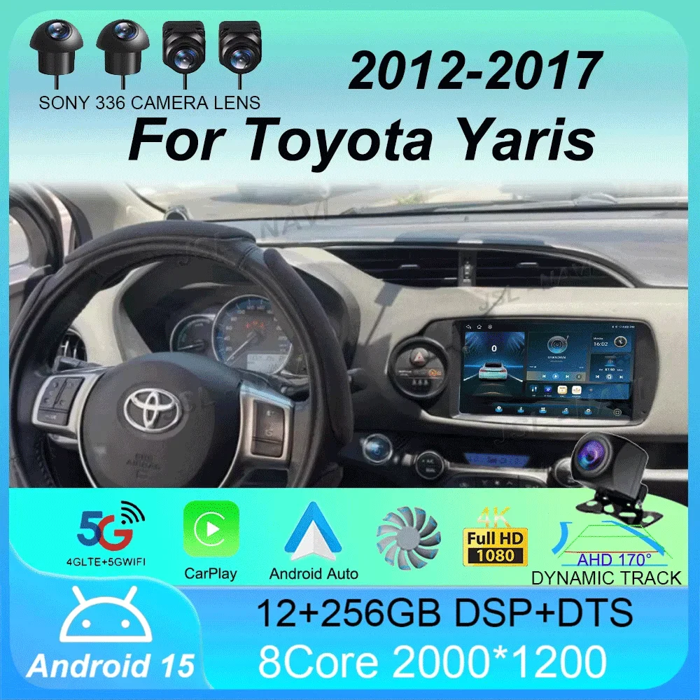 

Car Radio Android 15 Carplay For Toyota Yaris 2012 2013 2014 2015 2016 2017 Navigation GPS Multimedia Player stereo wifi BT Auto