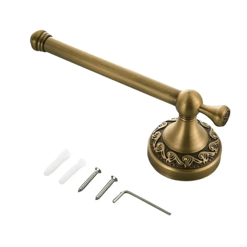 Copper Wall Mounted Tissue Holder Copper Single Towels Rod Enduring view 2