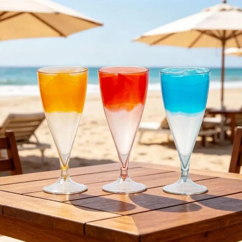 (BF06)1Pcs Clear Wine Glasses Reusable Plastic Cocktail Cups Removable Champagne Glasses Folding For Outdoor Camping Travel