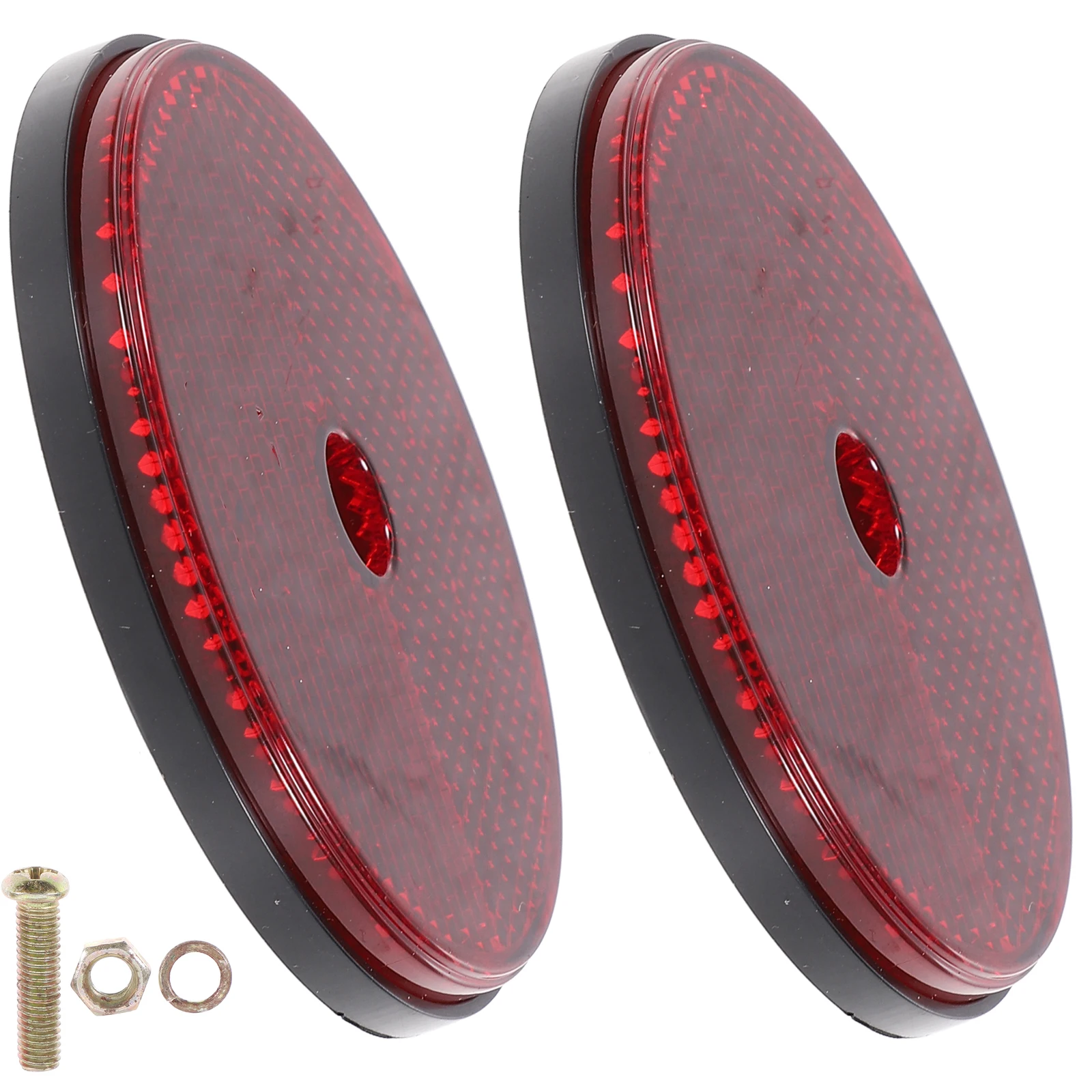

2pcs Round Trailer Reflectors Replacement Warning Reflectors For Driveway Post Car Boat Towing Accessories High Reflectivity Red