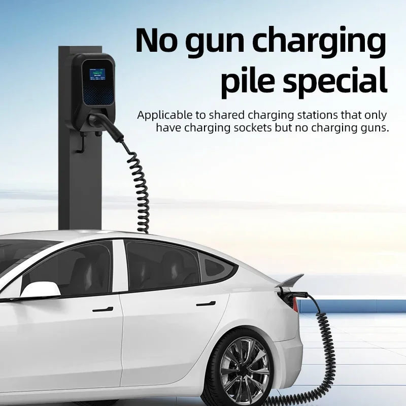 Type2 To Type2 Ev Charging Cable 3Phase 16A Female To Male Plug 5M Cable Spring wire 11kw IEC62196-2 EVES Charging Stations
