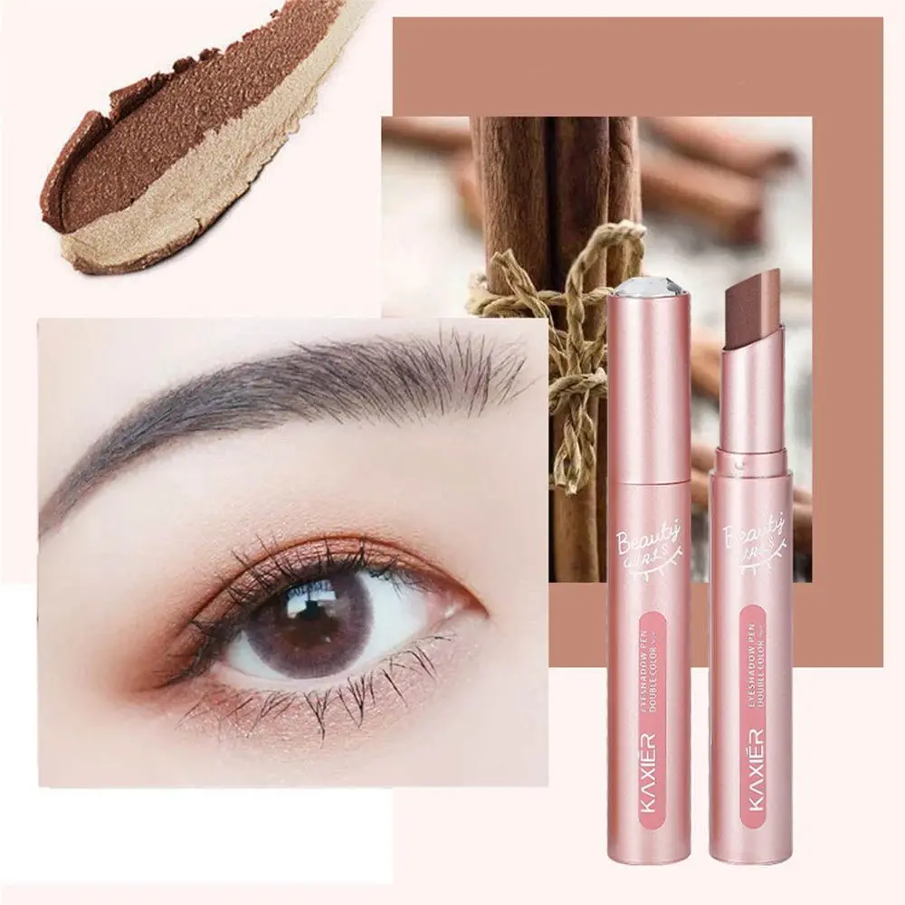 Waterproof Shimmer Makeup Matte Upgraded Rotation Eyeshadow Stick Glitter Double Colors