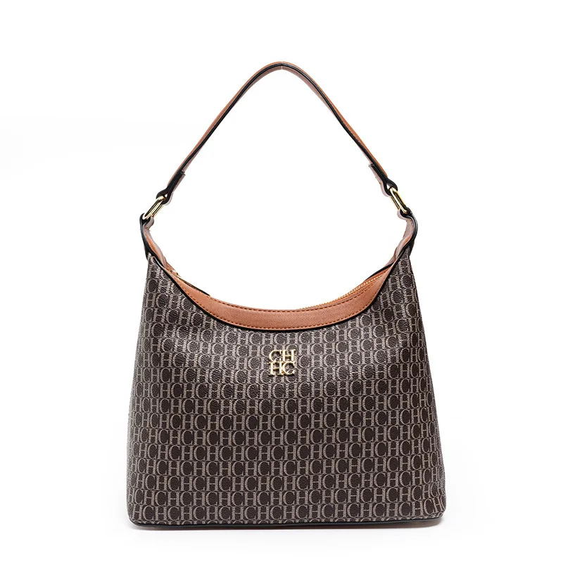 حقيبة كارولينا هيريرا كلاسيكية مطبوعة، نسيج ممتاز، سعة كبيرة، حقيبة كروس للسيدات، حقيبة الإبط ثنائية الغرض