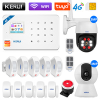 KERUI W184 Alarm System Tuya Smart Home WIFI GSM 4G Burglar Home Security Alarm App Control Motion Sensor 6 Languages Garage