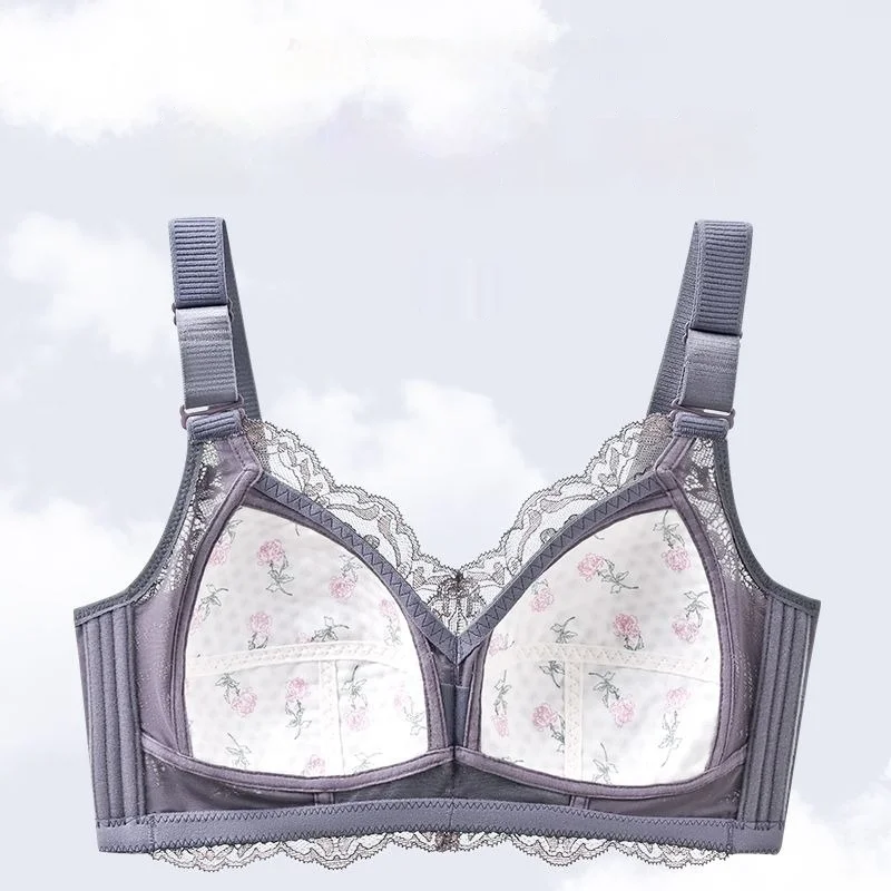 Reggiseno senza fili stile ultrasottile Seni grandi Biancheria intima piccola Donna Reggiseno a coppa piena di grandi dimensioni Regolabile Look super più sottile