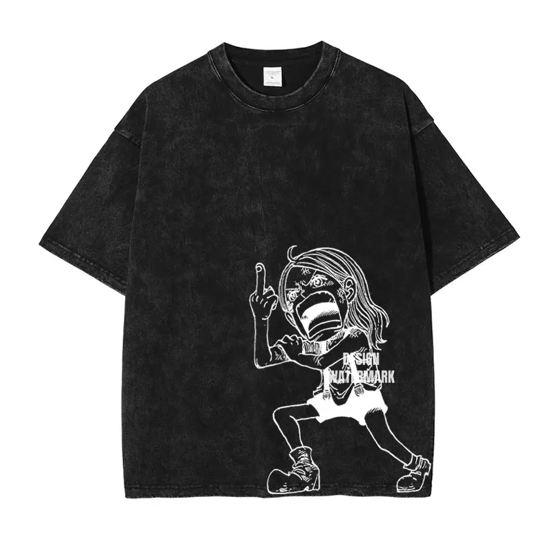 بانداي أنيمي المروحية خمر غسلها س واحد قطعة تي شيرت مانغا ريترو زورو سانجي روبن L-لوفي بروك القمم تيز رجل 100% القطن #6