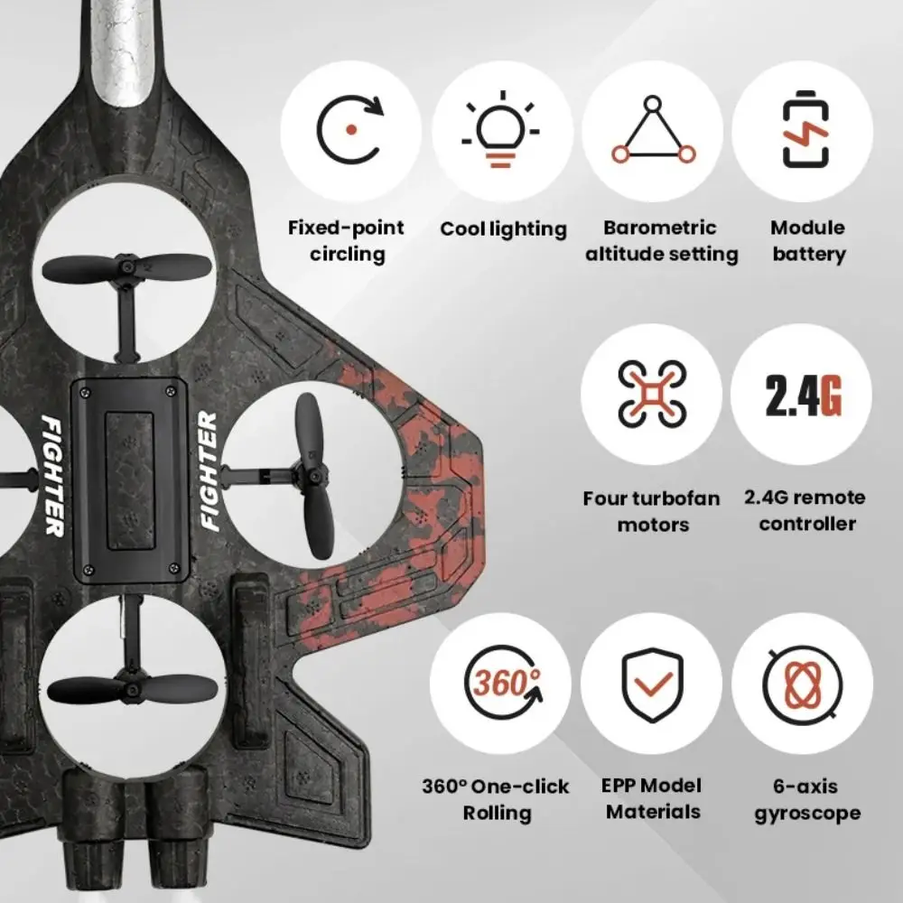 

EPP Foam Remote Control Foam Fighter Rechargeable Gravity Sensing Four Motor Helicopter Toy with Light Durable