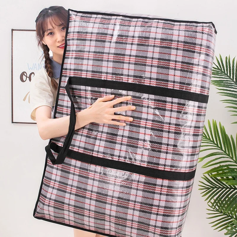 Large capacity moving Foldable move house woven bag waterproof luggage storage bag thickened multifunctional travel bag