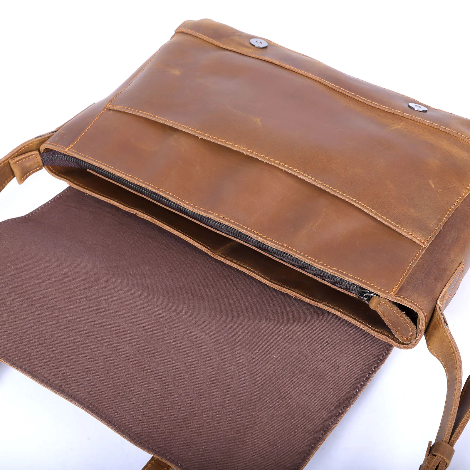 S.WORKER Vintage Herren-Umhängetasche aus Echtleder, Handgefertigte Crossbody-Tasche, Geschenk für Männer, für Handy & Schlüssel – Detail 11