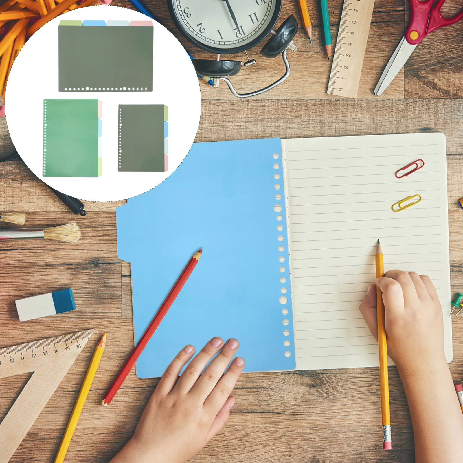 12 Sets PP Material Page Divider Replacement Core Separating Tabs for Binder Archives Index Classification Notebooks