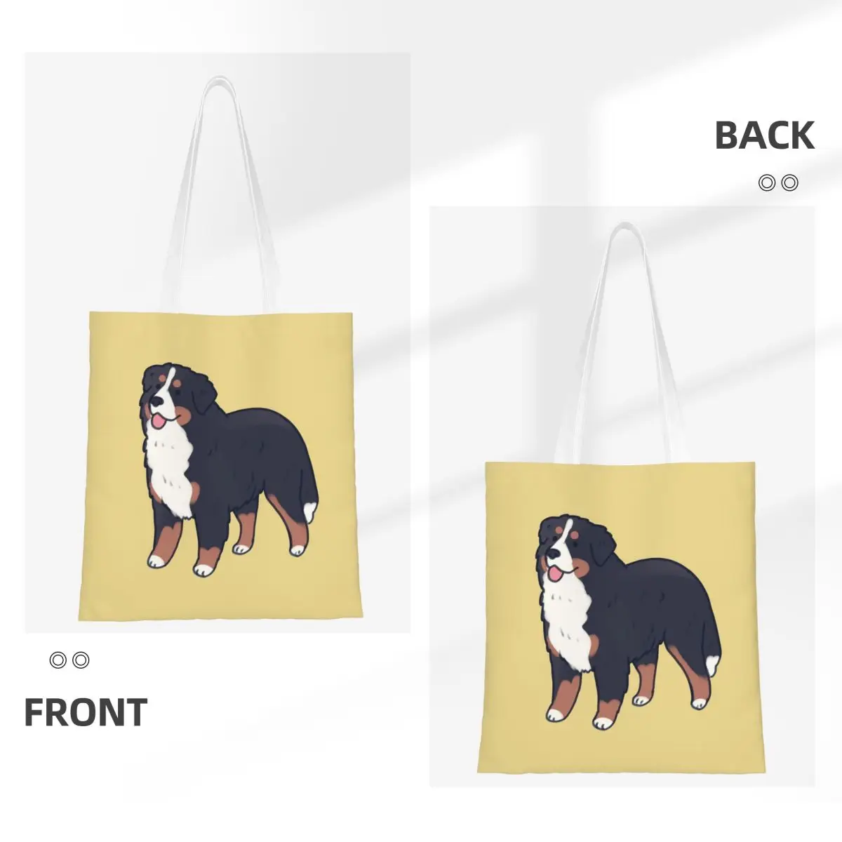 Bolsas de compras para perros de montaña bernés, lona reutilizable, bolso de mano, bolso de viaje para mujer