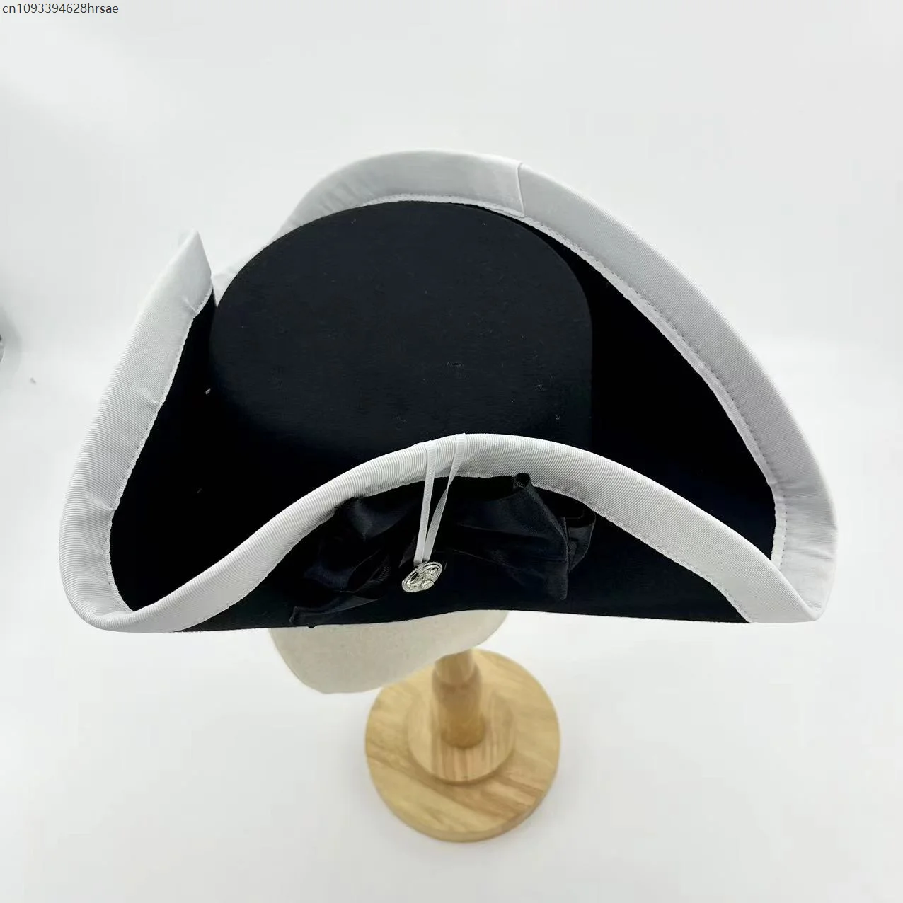 

AP1 The 18th Century Britain Tricorn Hat Black Cap Vintage Adult Prop Accessories 56cm to 58cm Head Size