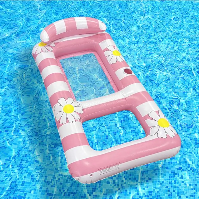 สระว่ายน้ําลอยInflatable Pool Floatsผู้ใหญ่หมอนสนับสนุนเตียงแบบพกพาสําหรับสระว่ายน้ํากลางแจ้งBackyard River Boat Beach
