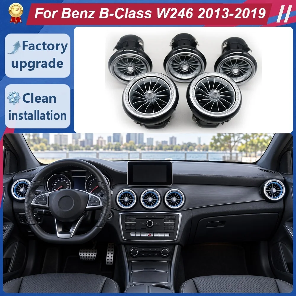 EQS-Style Floating Front Air Vent Set for Mercedes-Benz B-Class W246 2013 to 2019 Dash Outlets for Interior Airflow Distribution