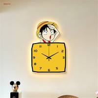 Children Cartoon Usb Plug-In Clock Led Wall Lamp For Living Room Study Nursery Boys Home Decor Kids Night Lights Birthday Gift